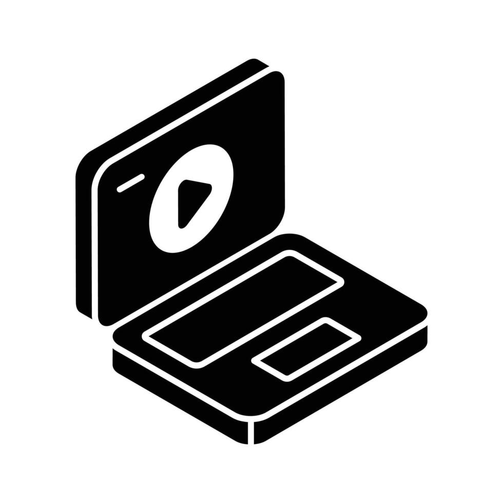 Trendy isometric icon representing an online course interface. vector