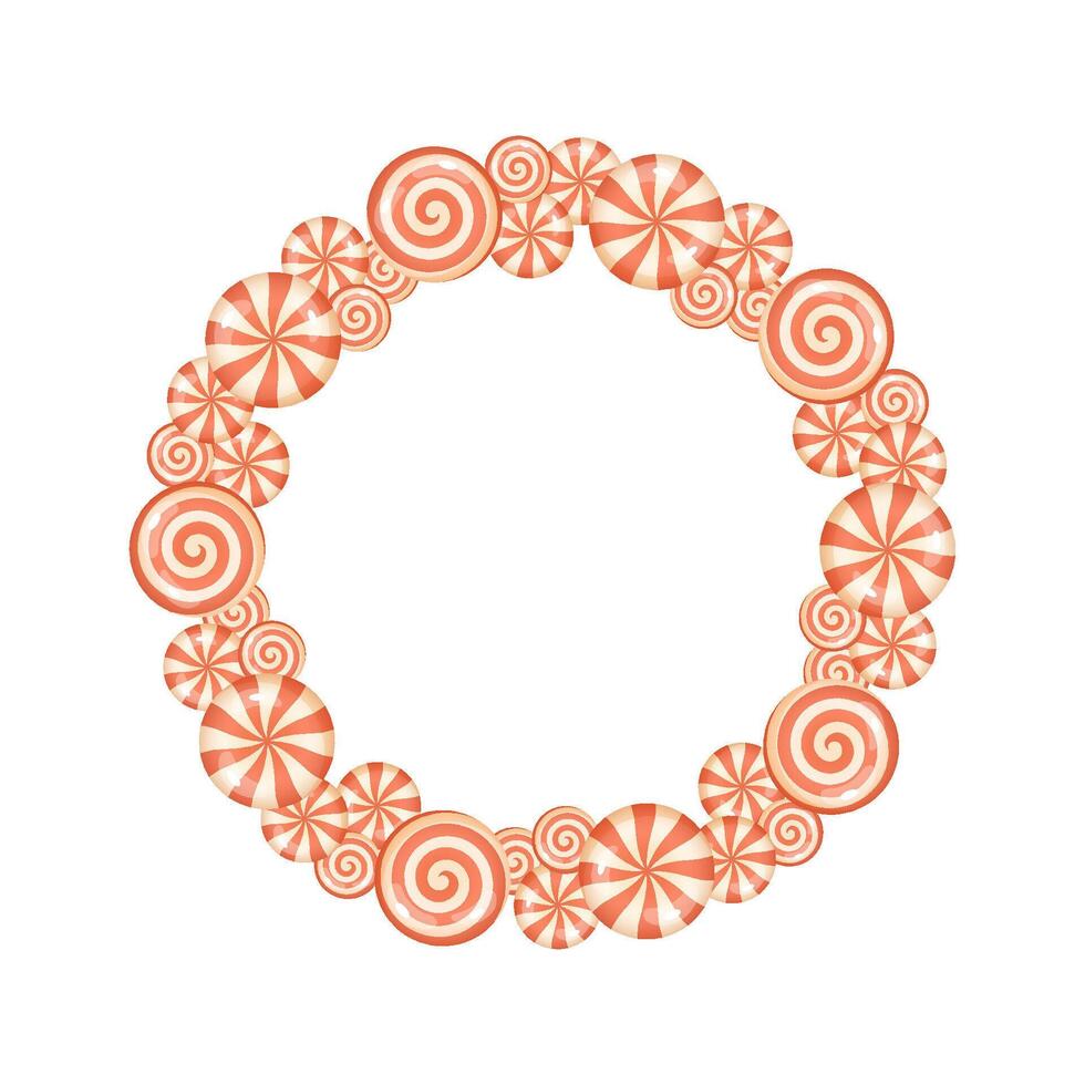 3D peppermint swirl candy wreath for Christmas graphics3D peppermint swirl candy wreath for Christmas graphics vector