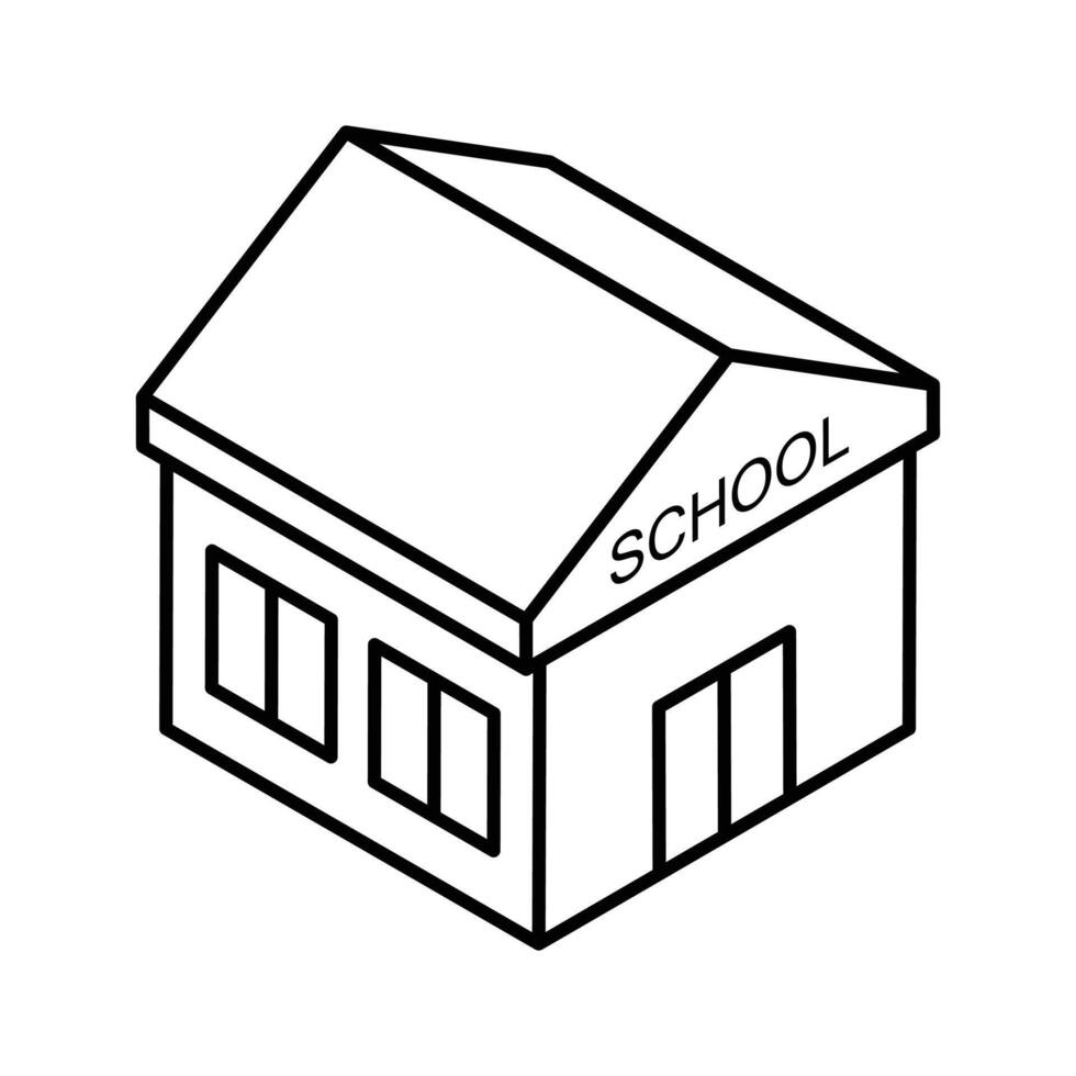 An amazing isometric icon showing school building.. vector