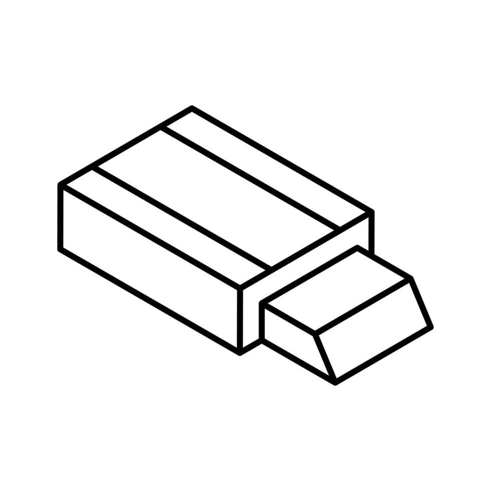 Check out this isometric outline icon of eraser.. vector