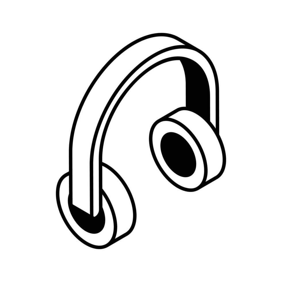Check out this isometric filled icon of headphones... vector