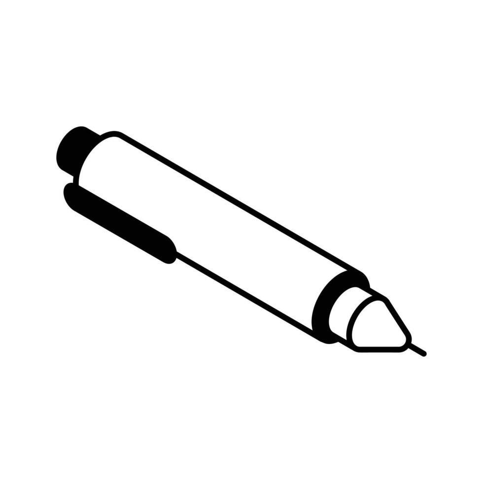 An editable isometric icon of blue ballpoint pen... vector