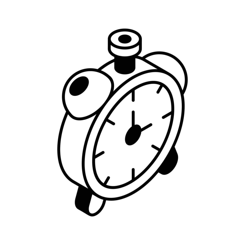 A captivating isometric filled icon of ringing alarm... vector