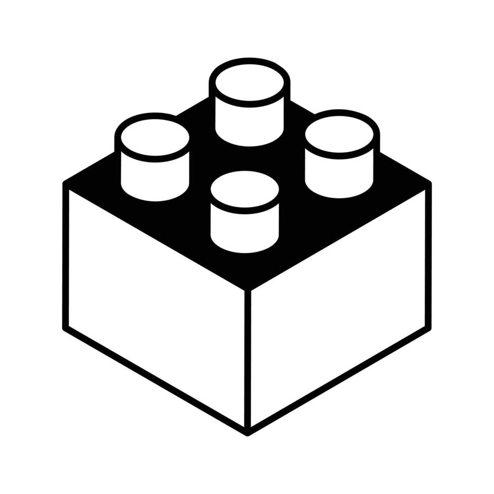 Get this isometric filled icon of study building block... vector