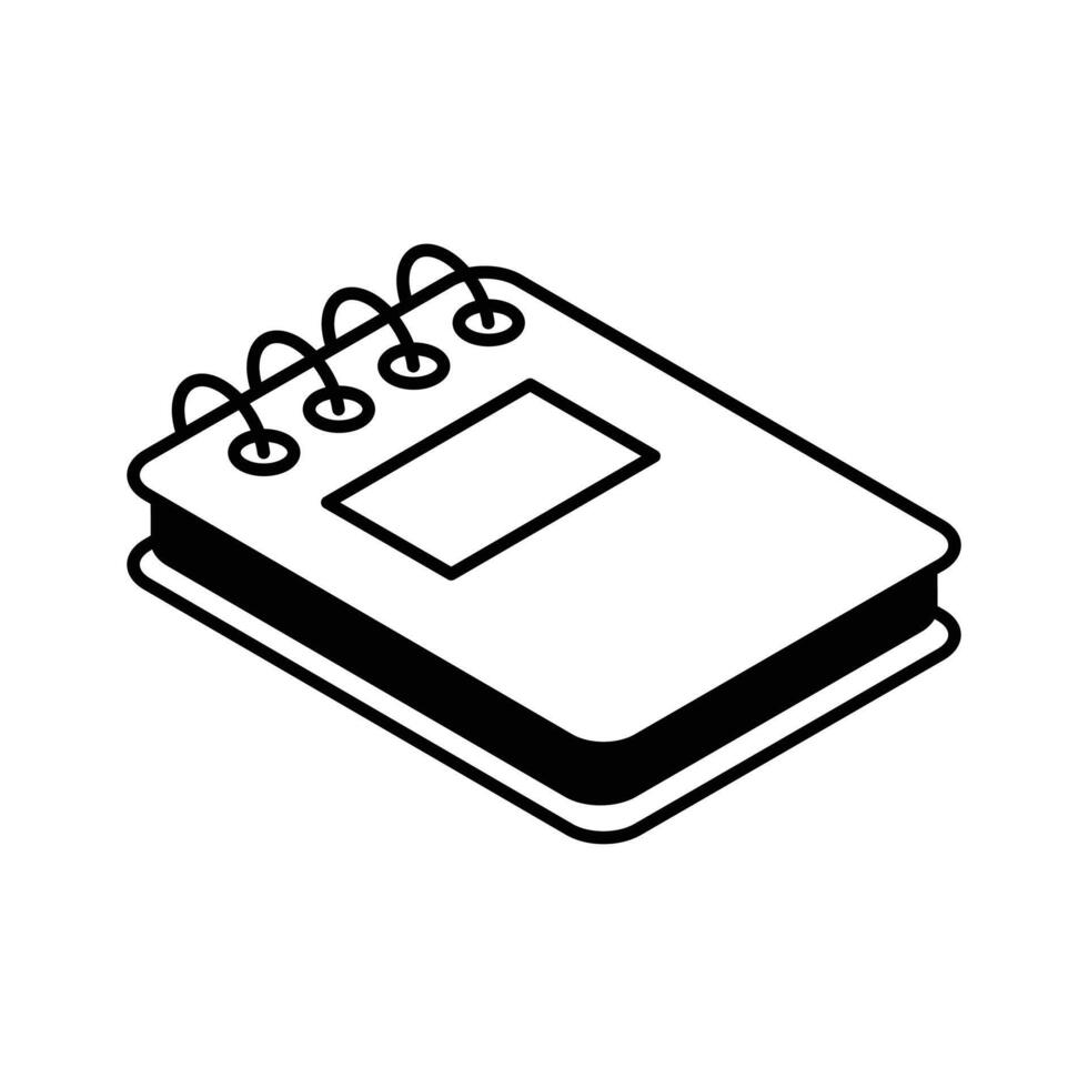 Get a glimpse of this isometric notepad icon... vector