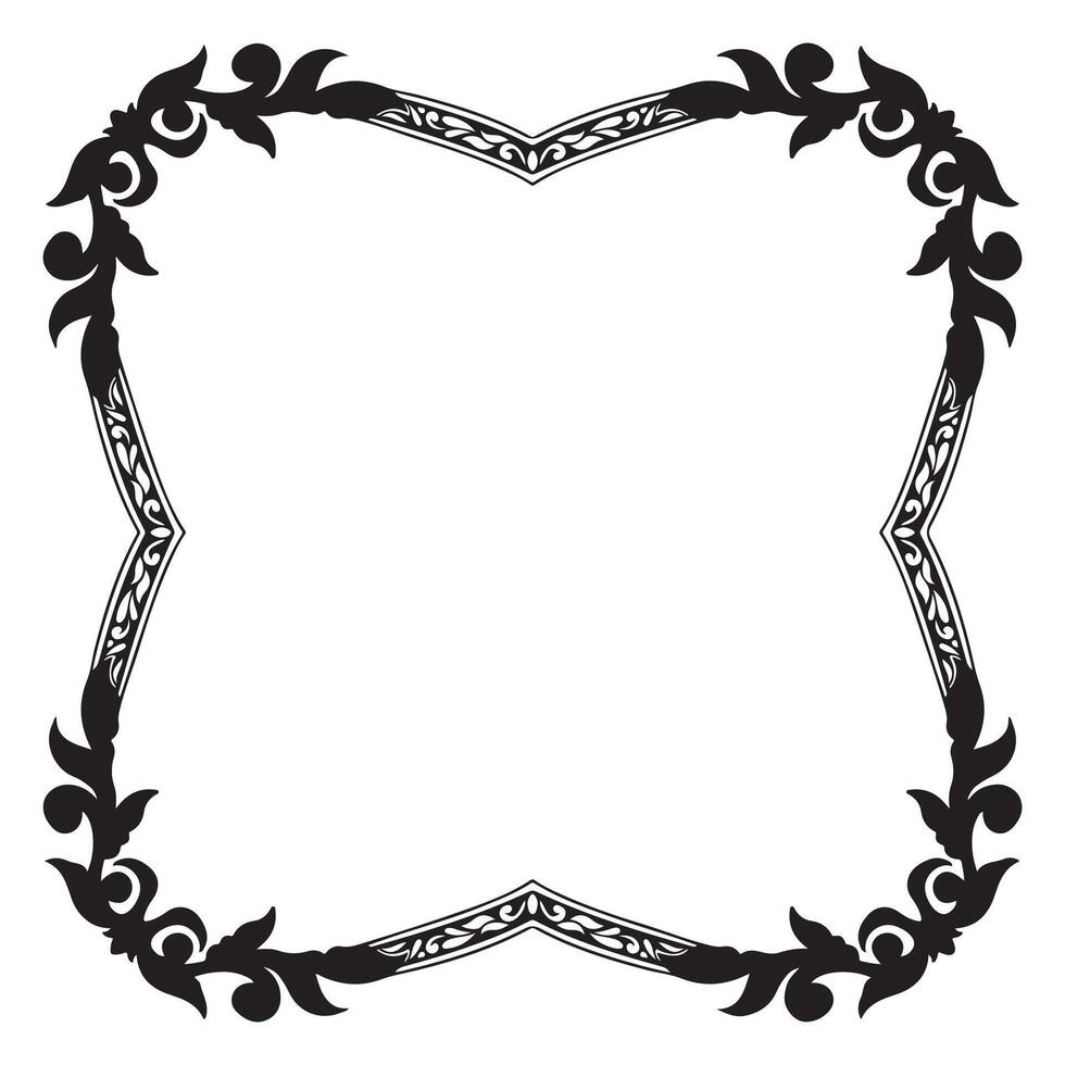 Oval black and white frame Copy space. clip art. vector