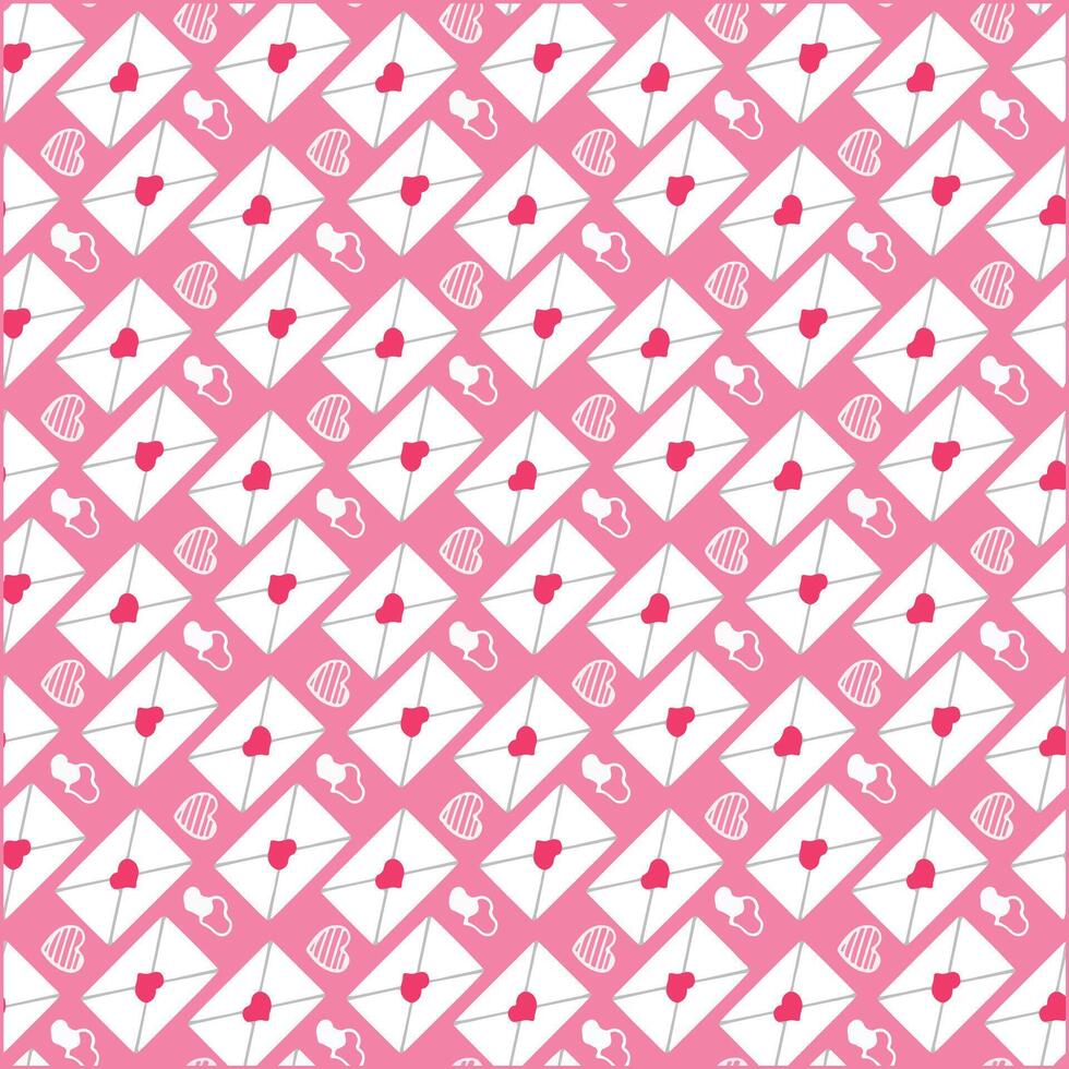 Seamless pattern with hearts and arrow on pink background. illustration. vector