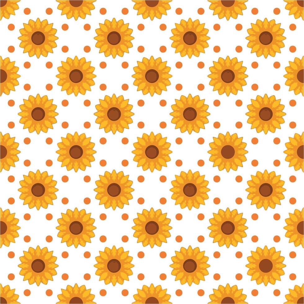 seamless pattern with sunflowers on white background illustration vector