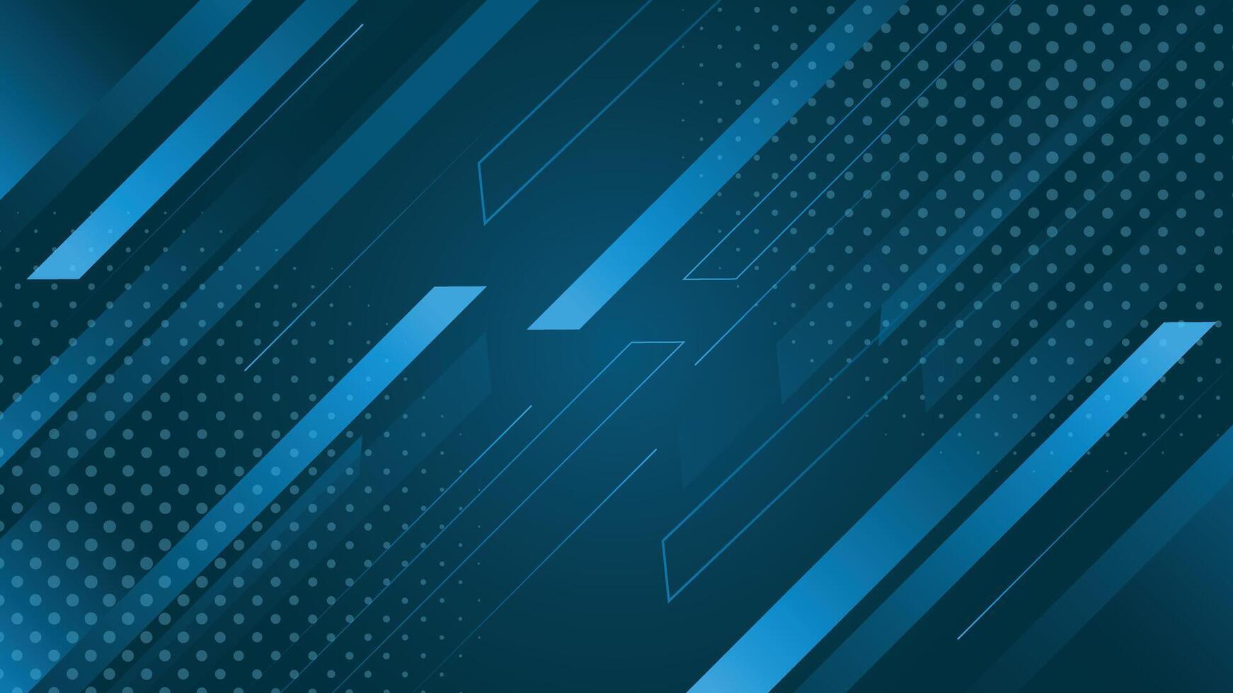 Modern abstract background with bold diagonal lines and halftone dots in a dark blue color scheme ideal for tech themes presentations and digital projects vector