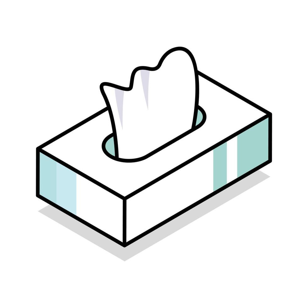 An amazing isometric outline icon of a soft tissue box vector
