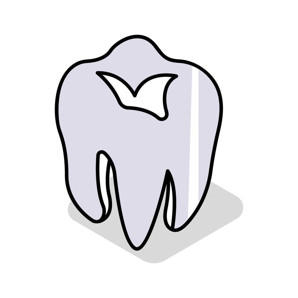 A sleek isometric icon illustrating clean tooth vector