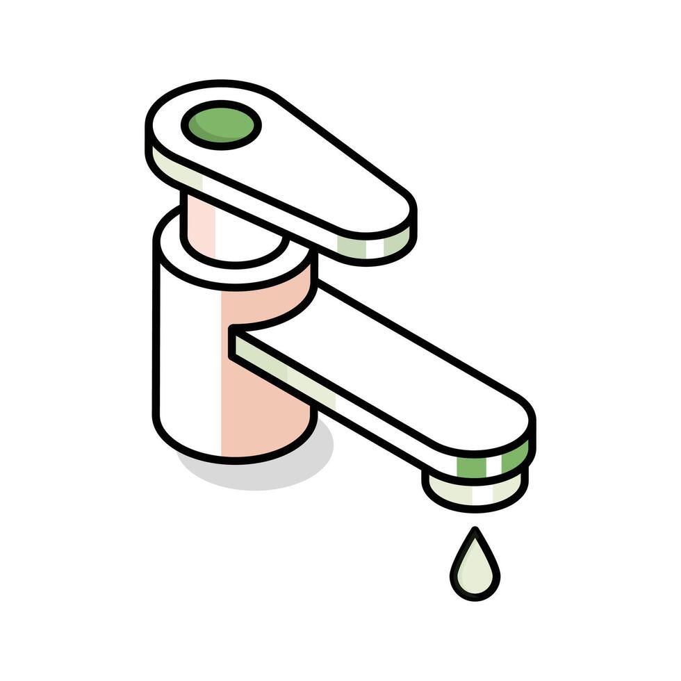 Check out this isometric icon of metal bathroom tap vector