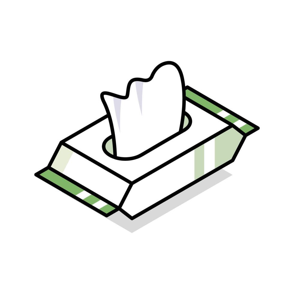 A customizable isometric icon of wet wipes packet vector