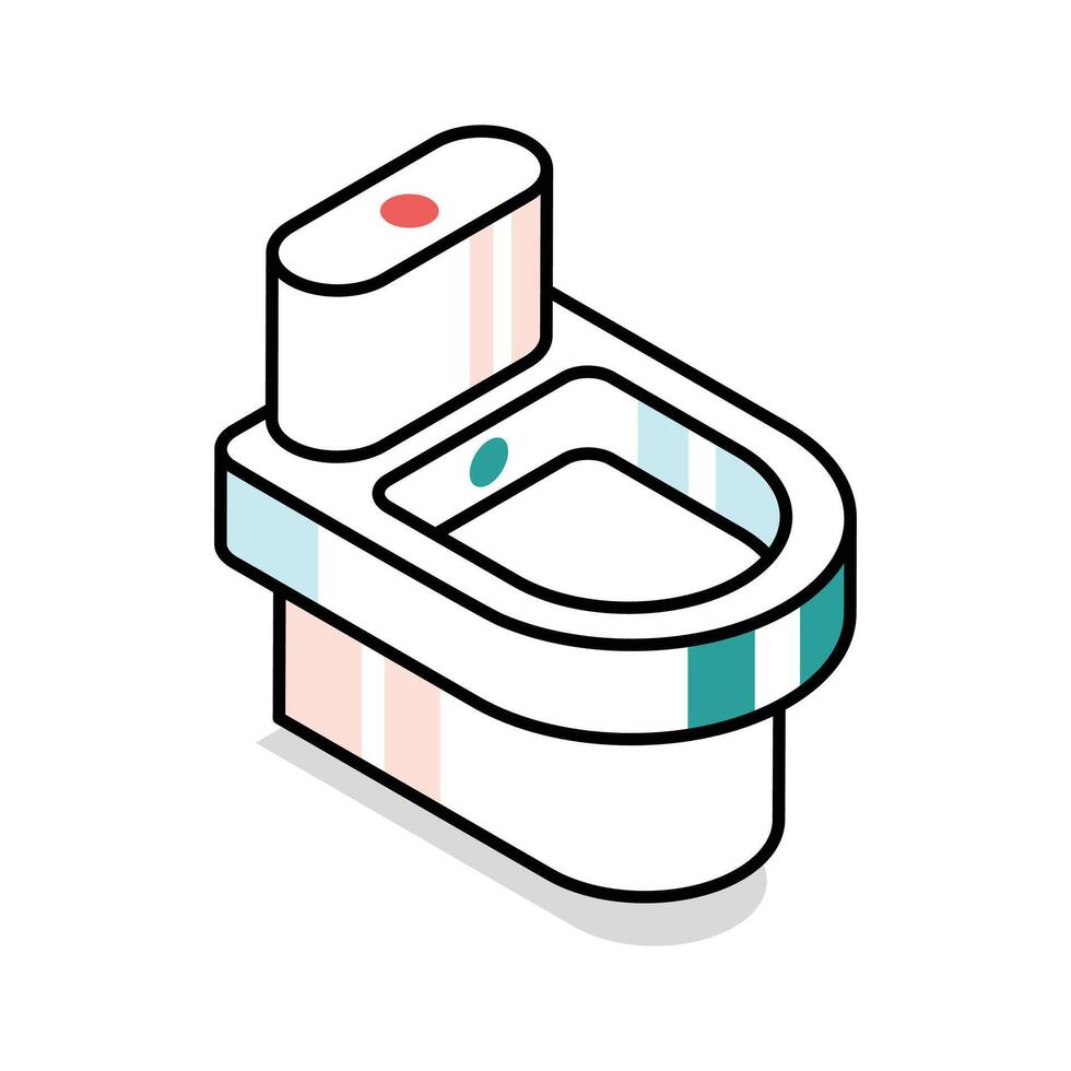 A visually appealing isometric icon of bathroom commode vector