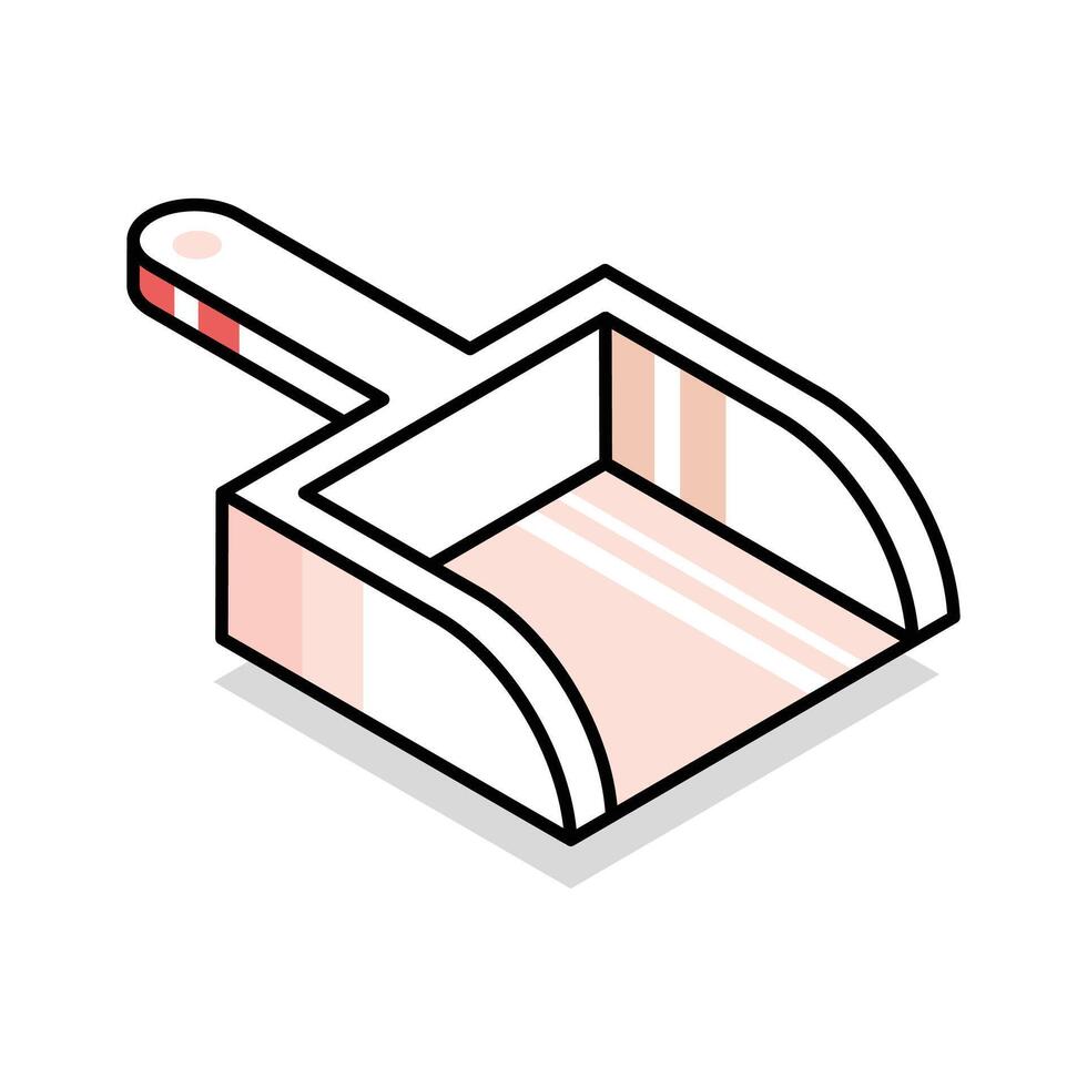 An amazing isometric icon showing dust pan vector