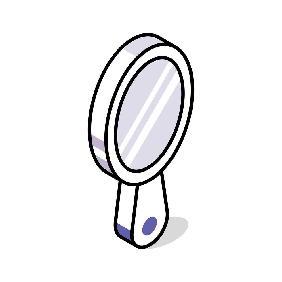 A customizable isometric icon showing a stylish hand mirror vector