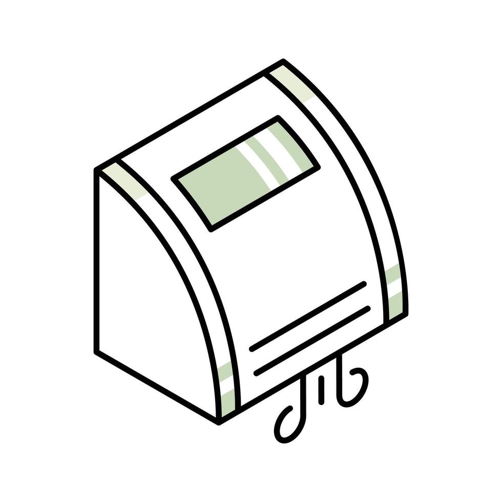 Modern isometric icon showing electric hand dryer device vector