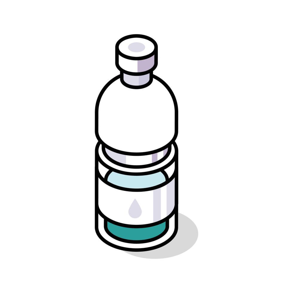 A modern isometric icon of reusable water bottle container vector