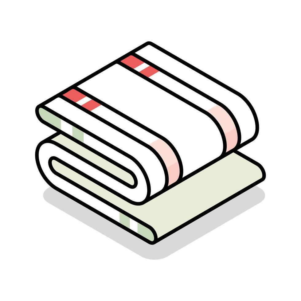 A premium isometric icon of neatly folded towel vector