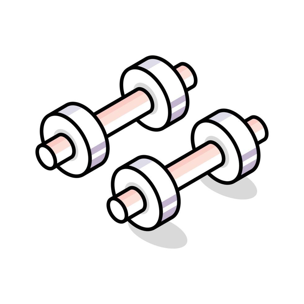 Grab this isometric icon showing a pair of dumbbells vector