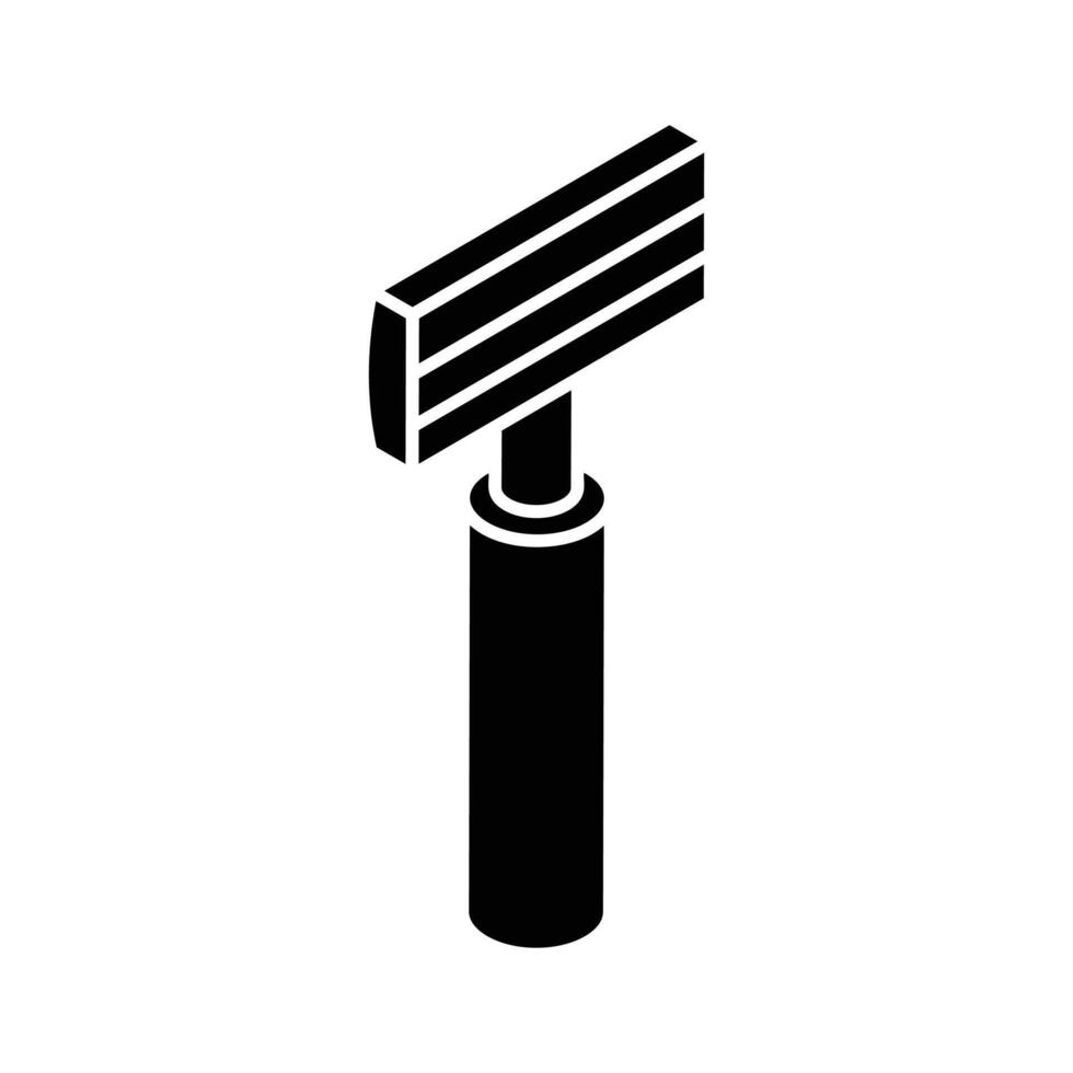 Premium isometric icon illustrating a classic shaving razor blade.. vector