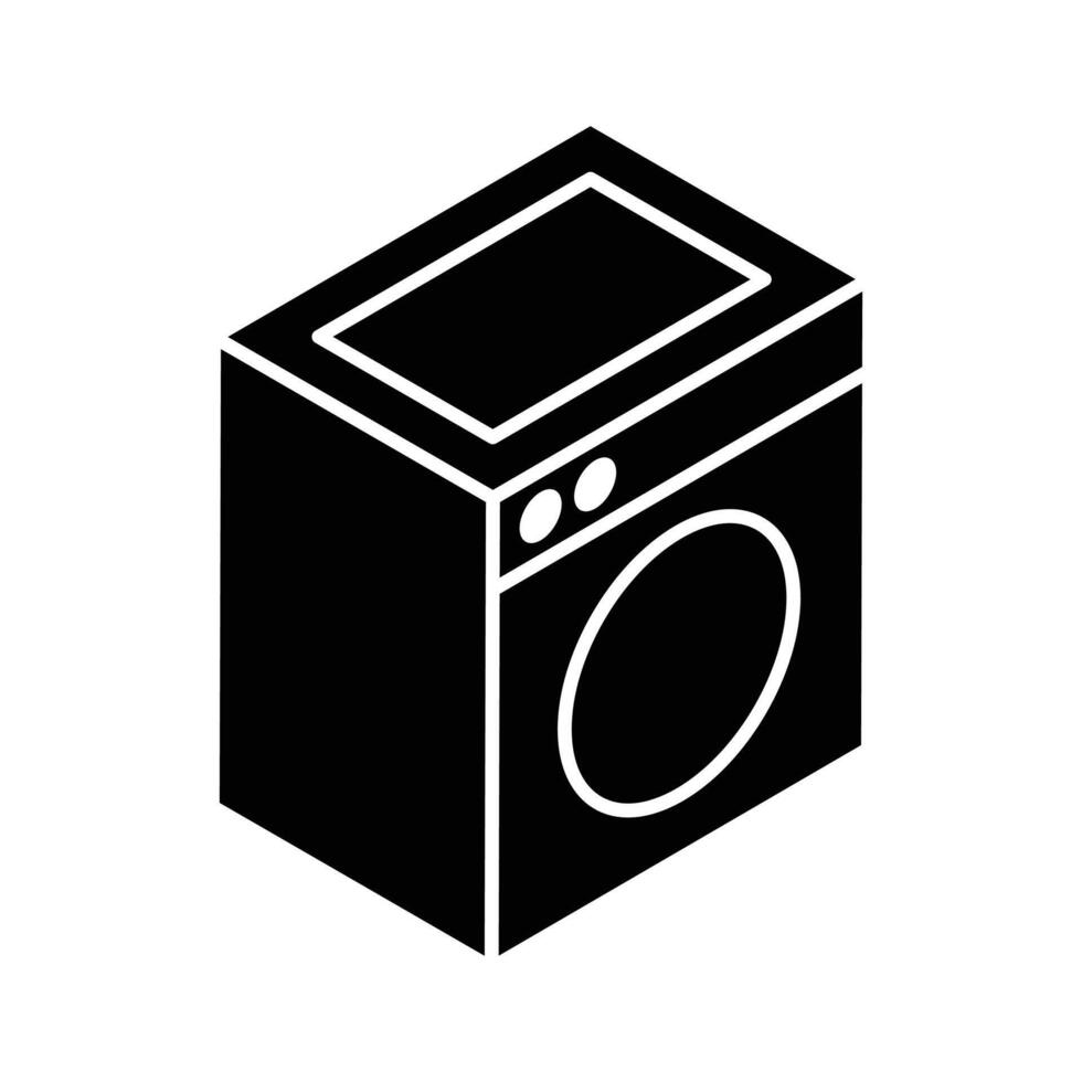 Trendy isometric icon of washing machine appliance.. vector