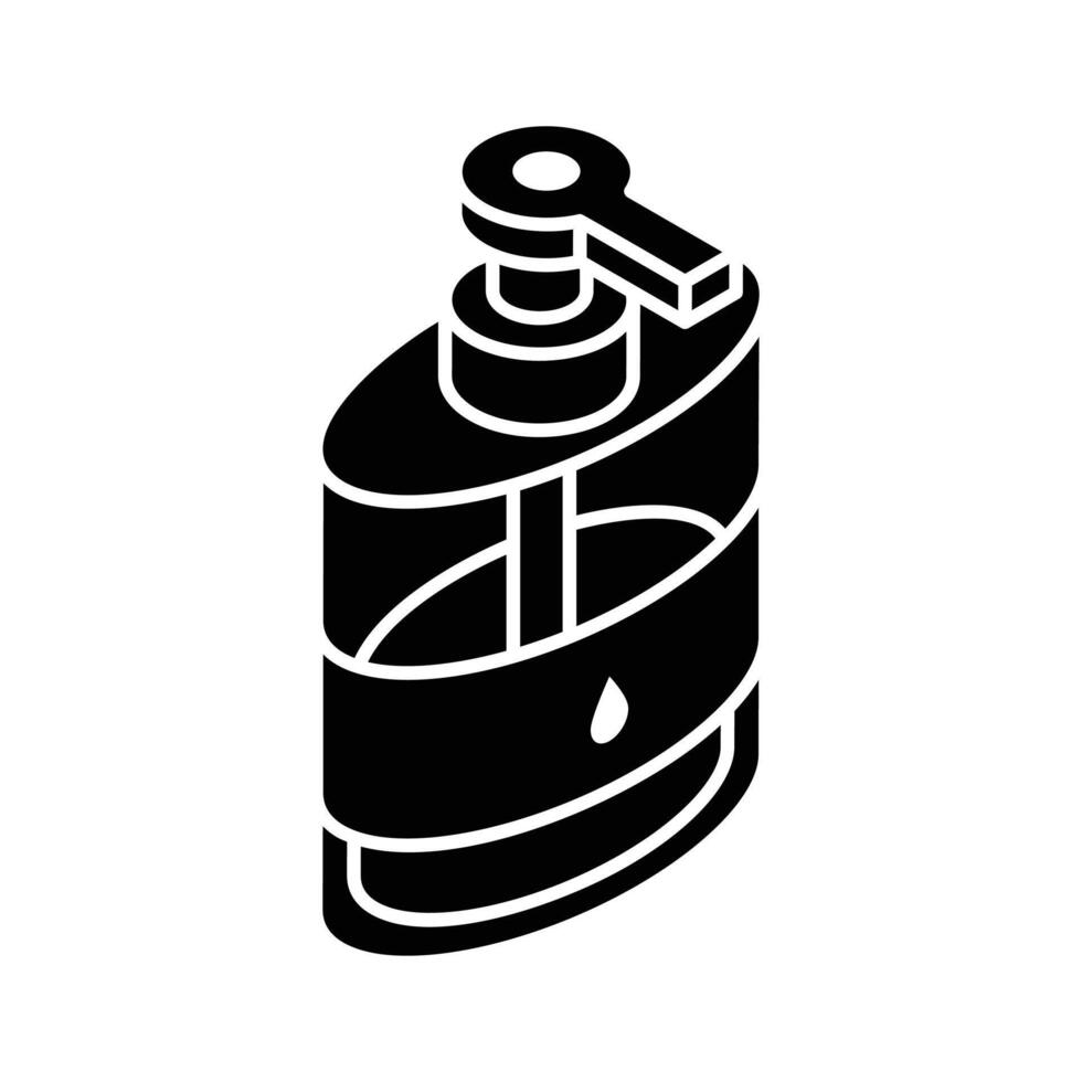 A premium isometric icon showcasing soap dispenser pump bottle.. vector