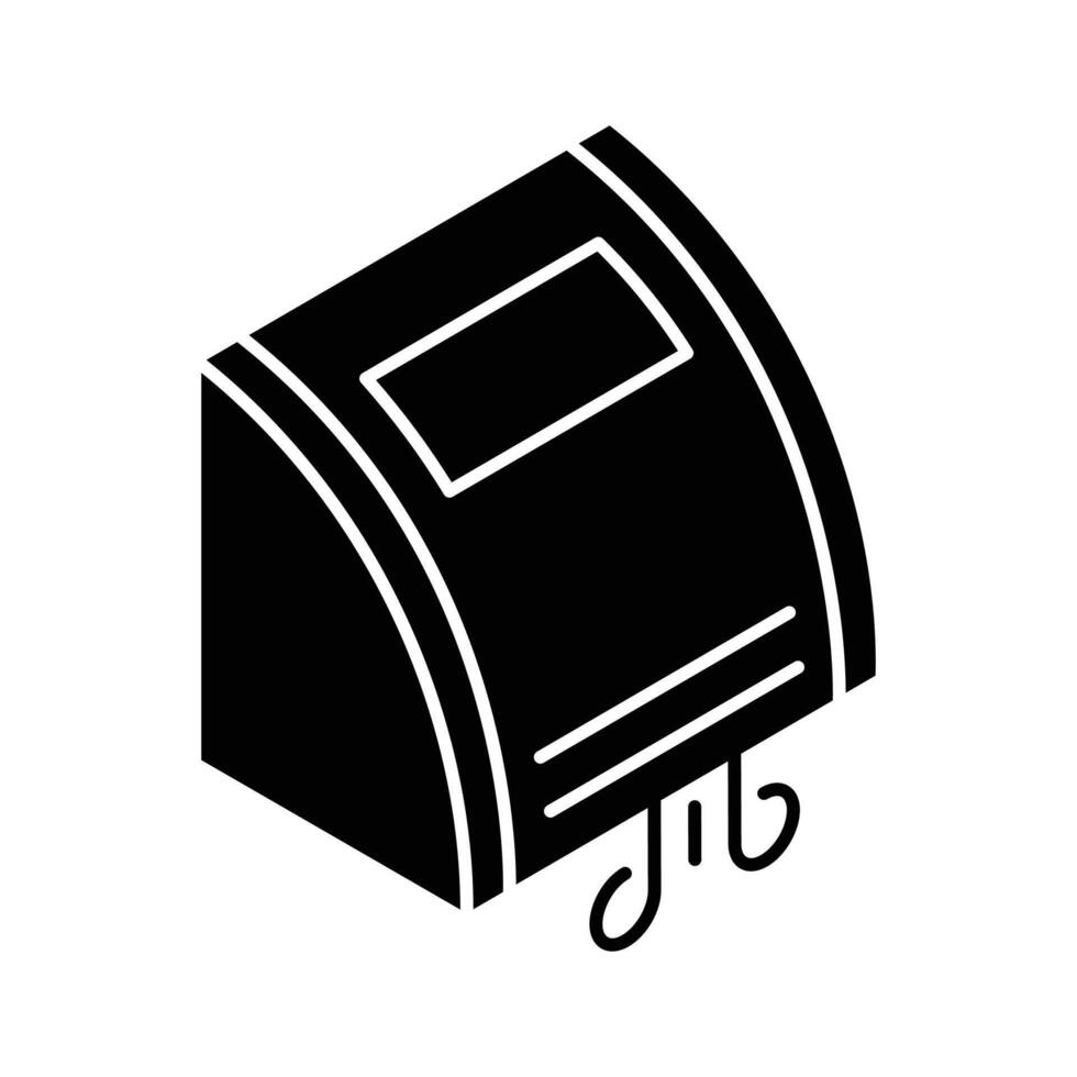 Modern isometric icon showing electric hand dryer device.. vector