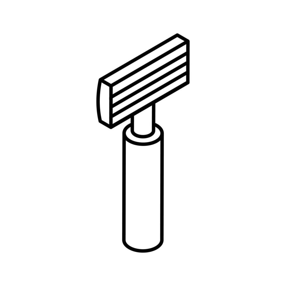 Premium isometric icon illustrating a classic shaving razor blade. vector