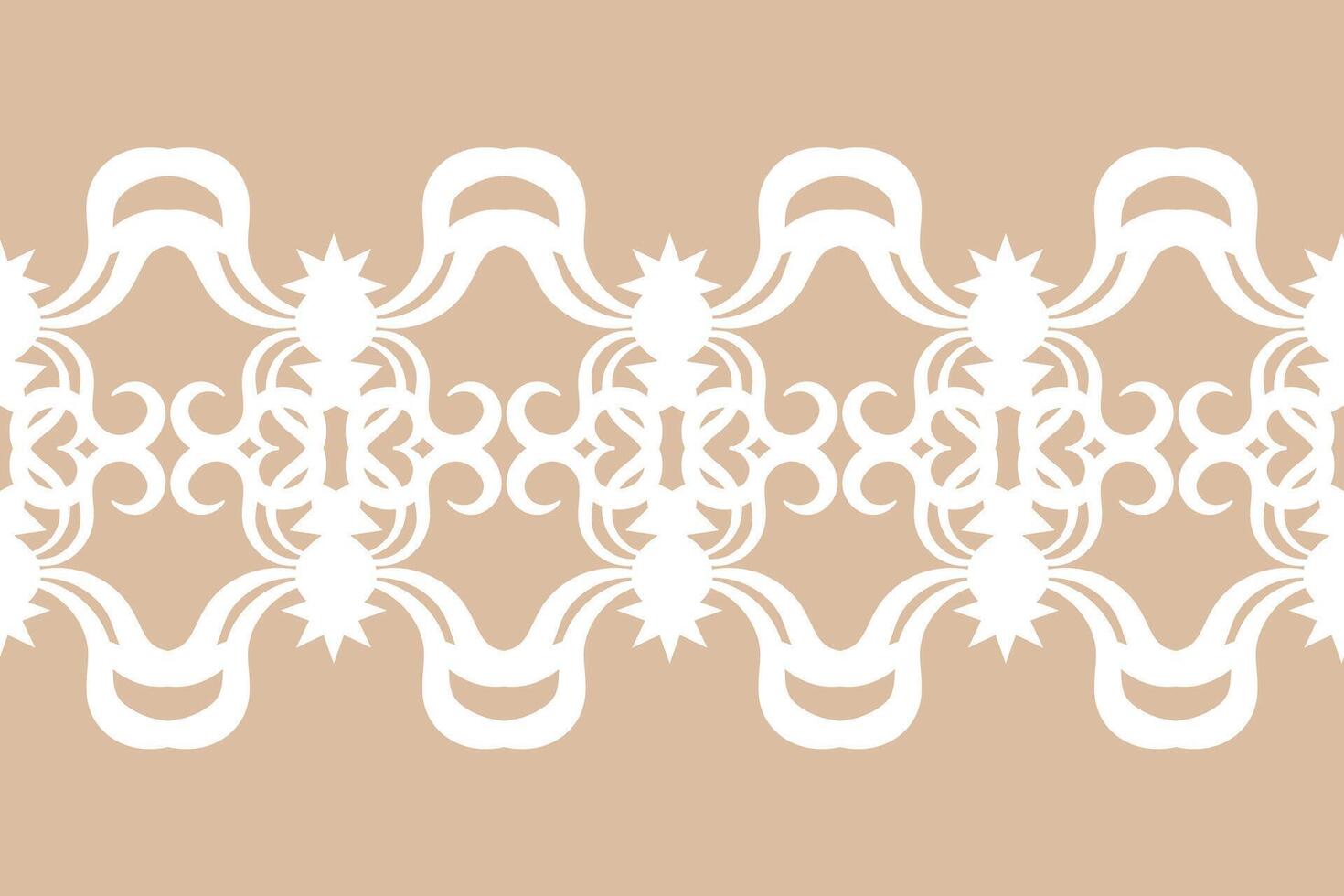 Geometric pattern brown cream background color ikat ethnic design. vector