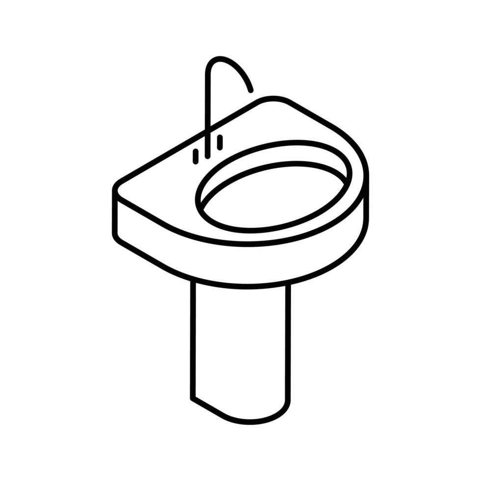 Well crafted isometric icon highlighting a stylish washbasin. vector
