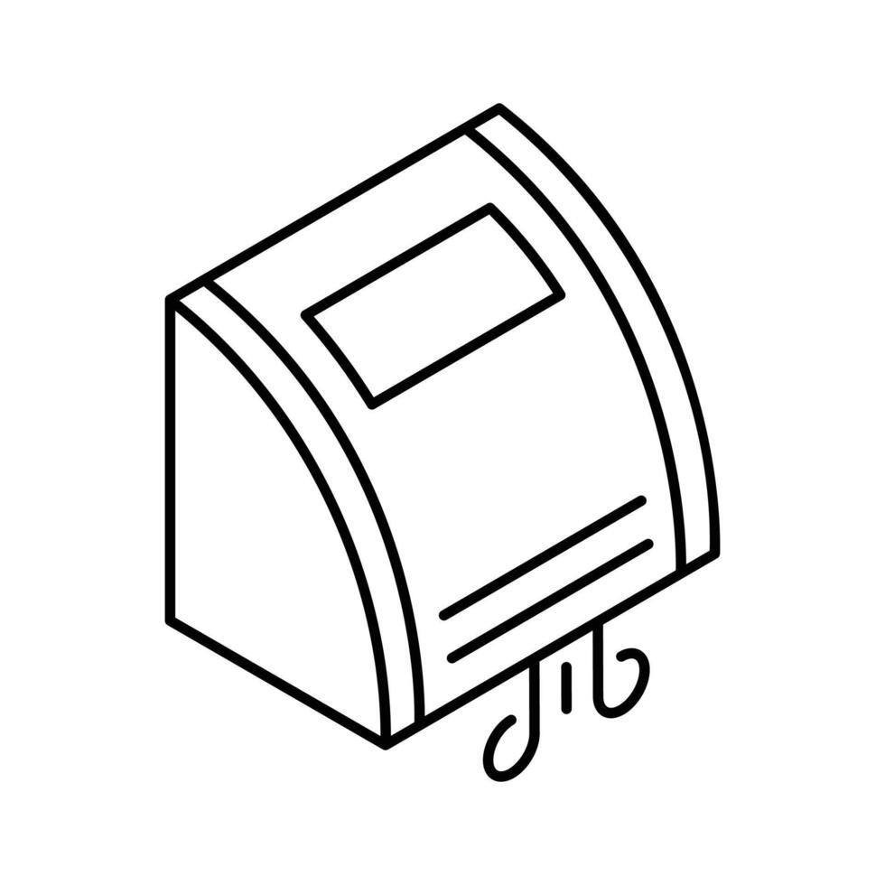 Modern isometric icon showing electric hand dryer device. vector