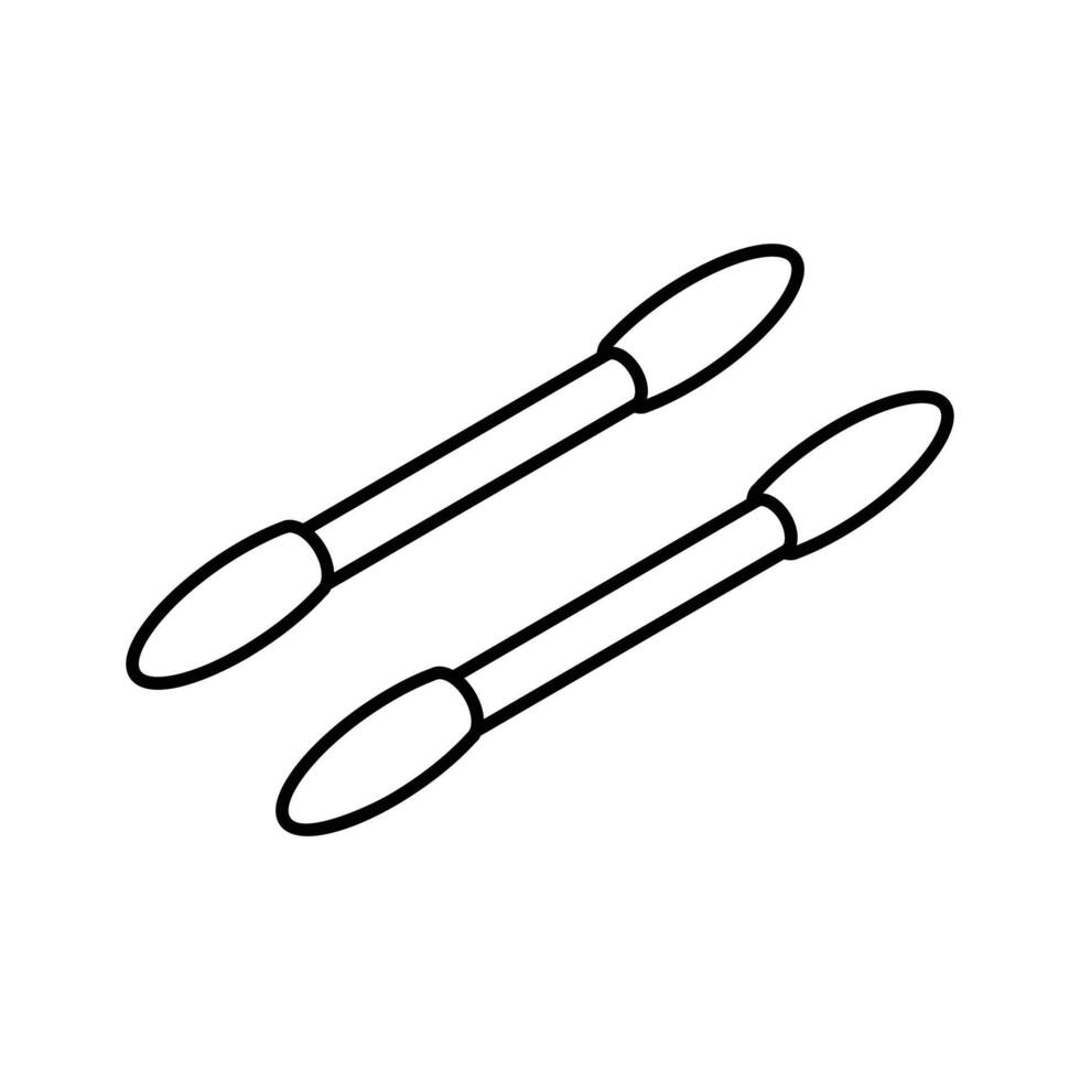 A modern isometric icon of cotton swabs in container. vector