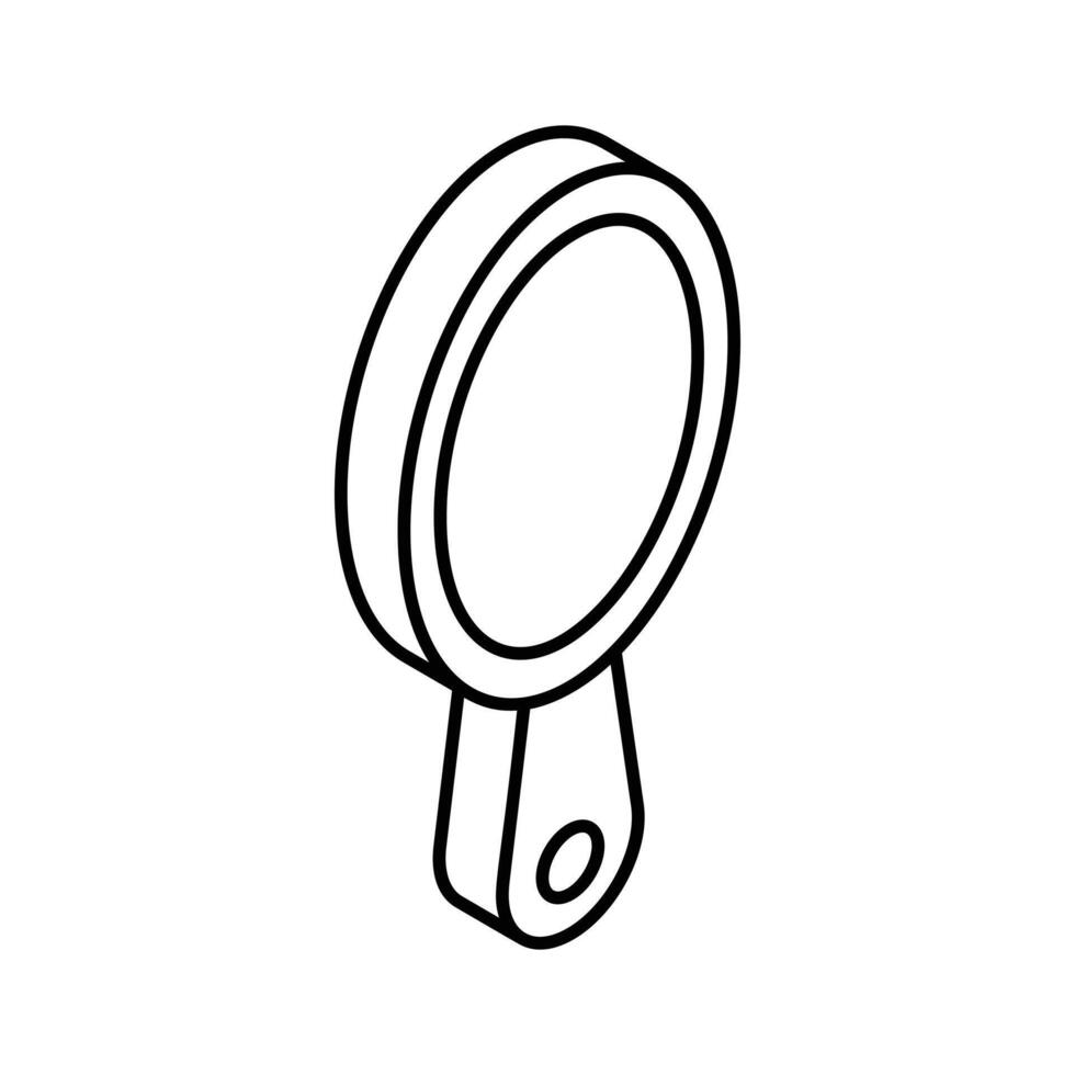 A customizable isometric icon showing a stylish hand mirror. vector