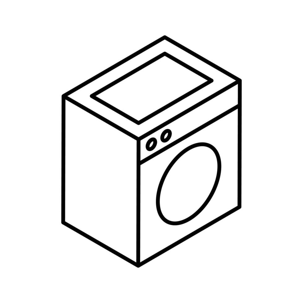 Trendy isometric icon of washing machine appliance. vector