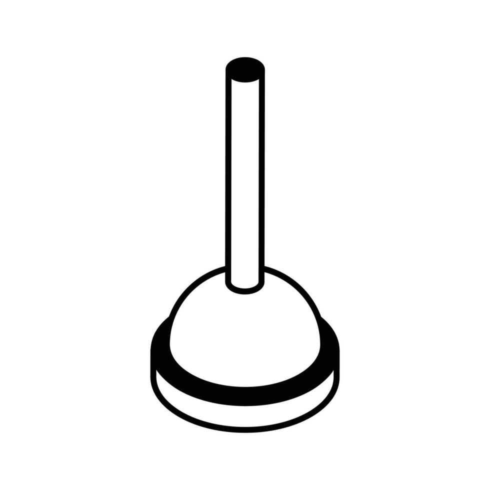 An isometric style icon featuring a plunger tool.... vector