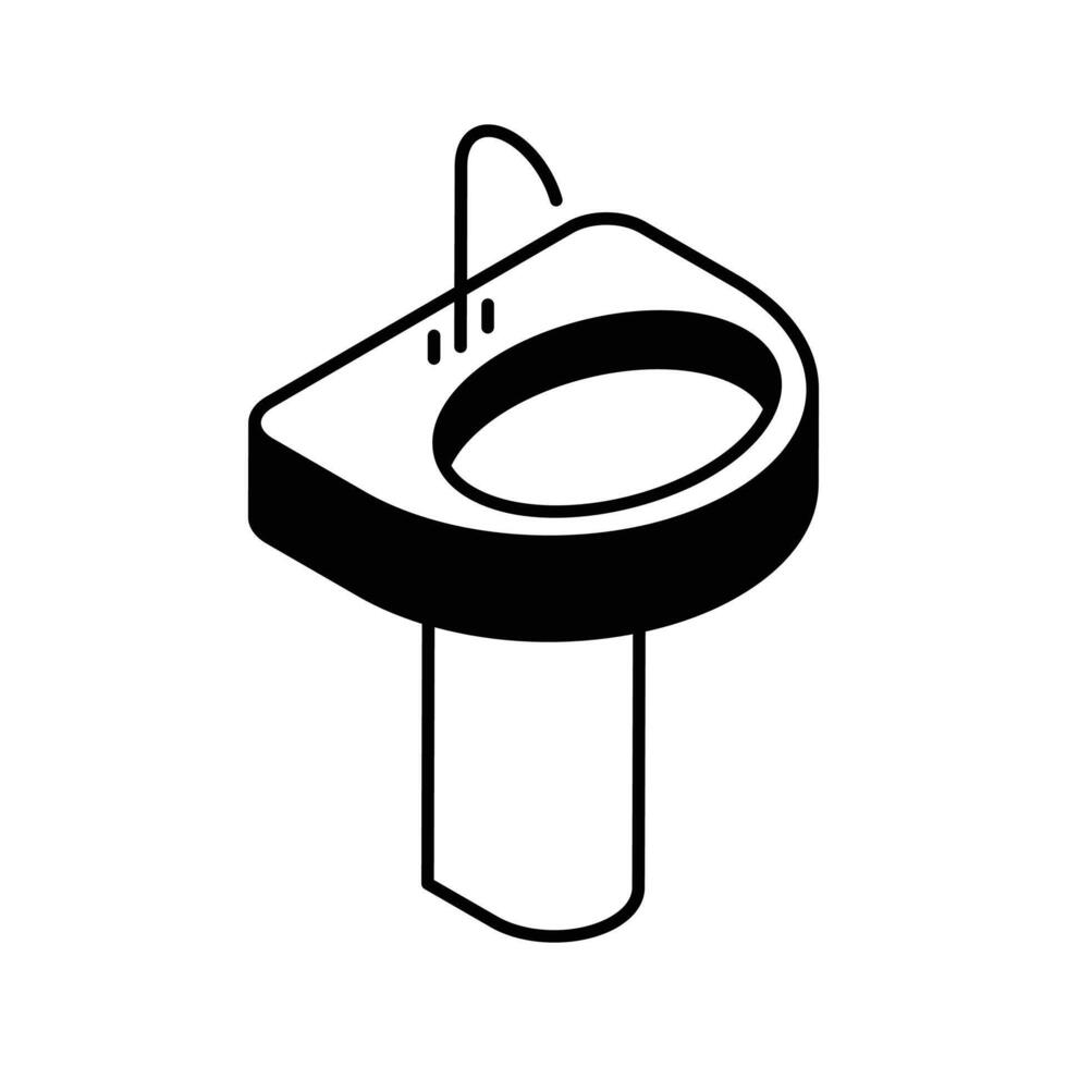 Well crafted isometric icon highlighting a stylish washbasin... vector