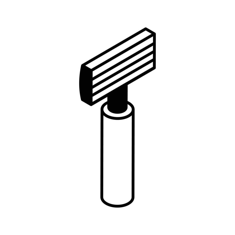 Premium isometric icon illustrating a classic shaving razor blade... vector