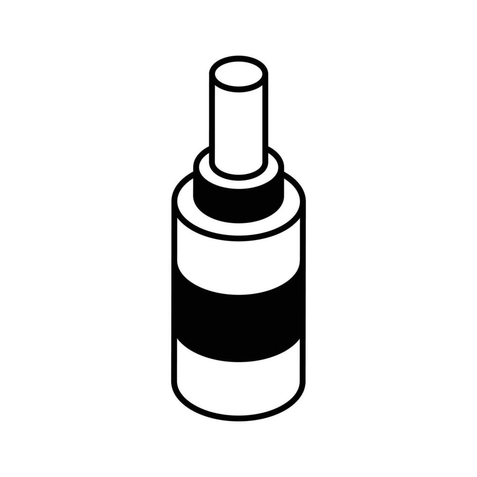 A sleek isometric icon showing face mist spray bottle... vector