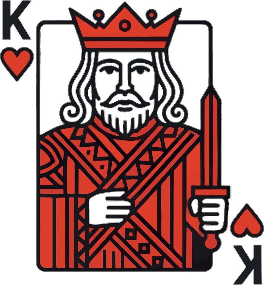king of hearts playing card illustration vector