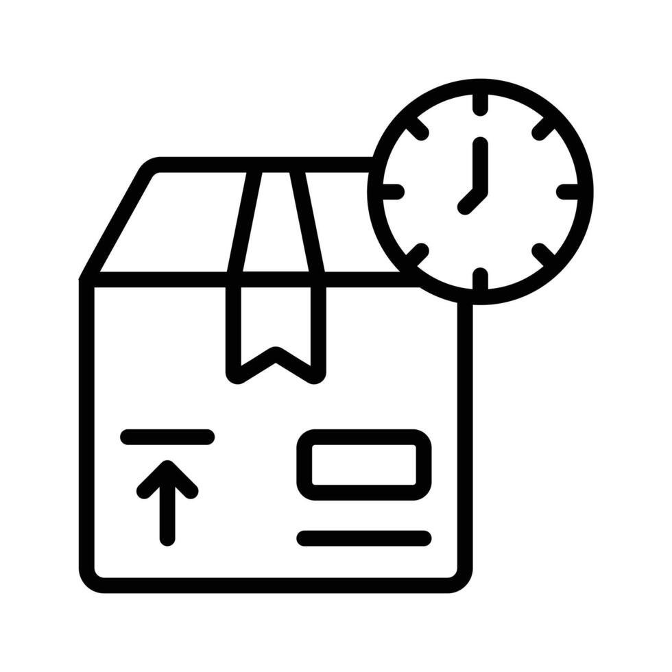 Easy to use line style icon of delivery time. vector