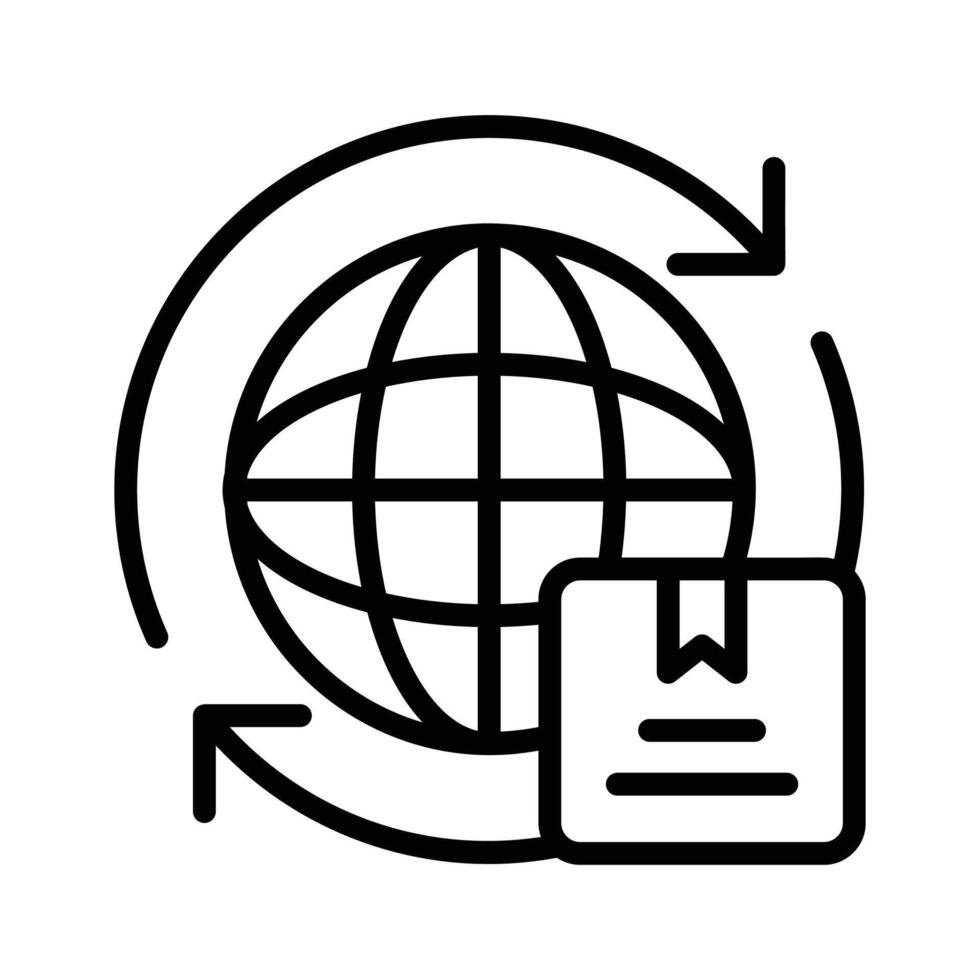 Check out our premium line icon of worldwide shipping. vector