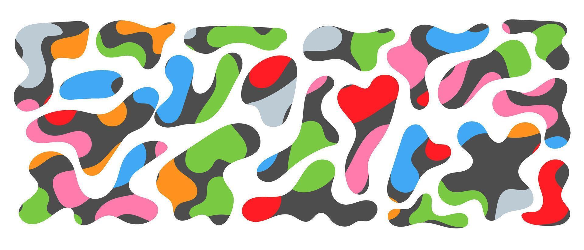 Freeform blob. Abstracts amoeba shapes, freeform organic elements vector