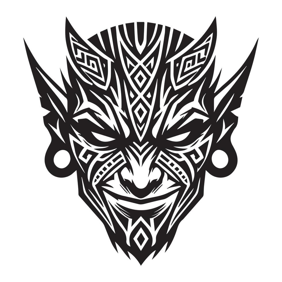 Sublimation Clipart Featuring Devil Face and Skull Design vector