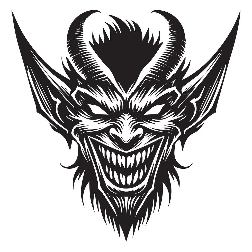 Longhorn Skull Sublimation Design with Demon Style vector