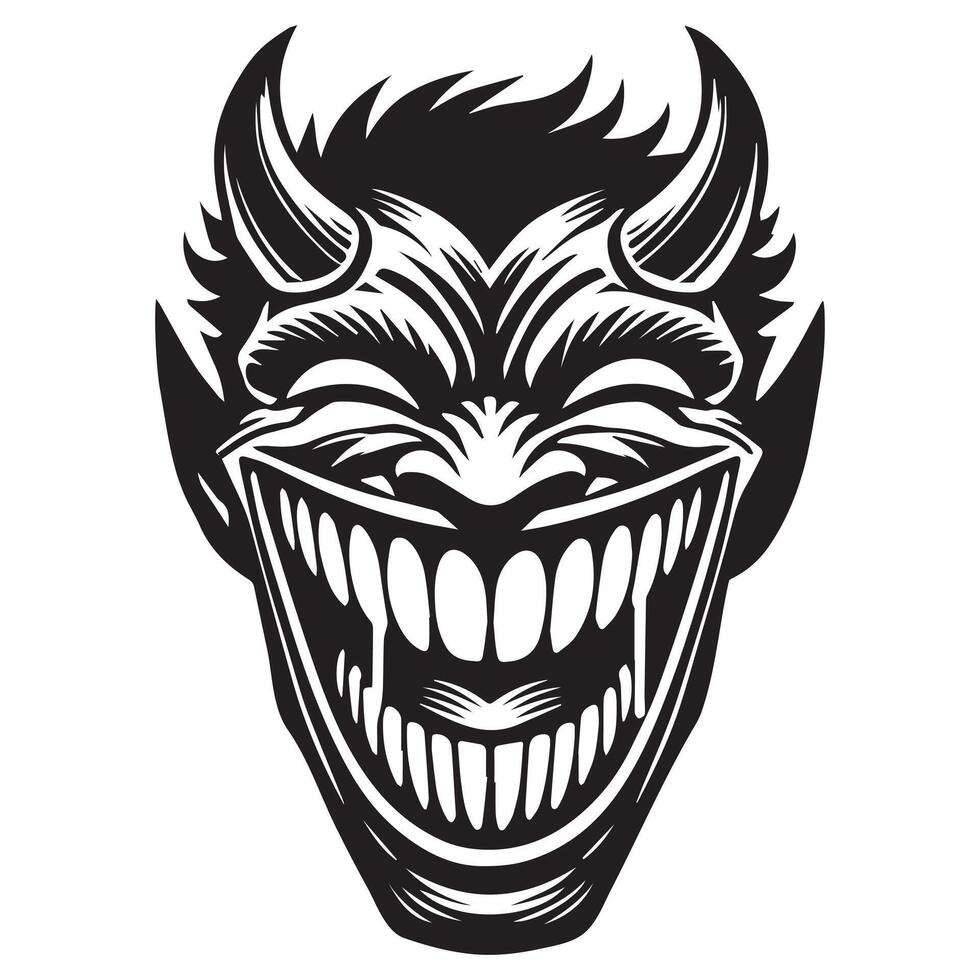 Devil Demon Skull Clipart with Longhorn Details vector