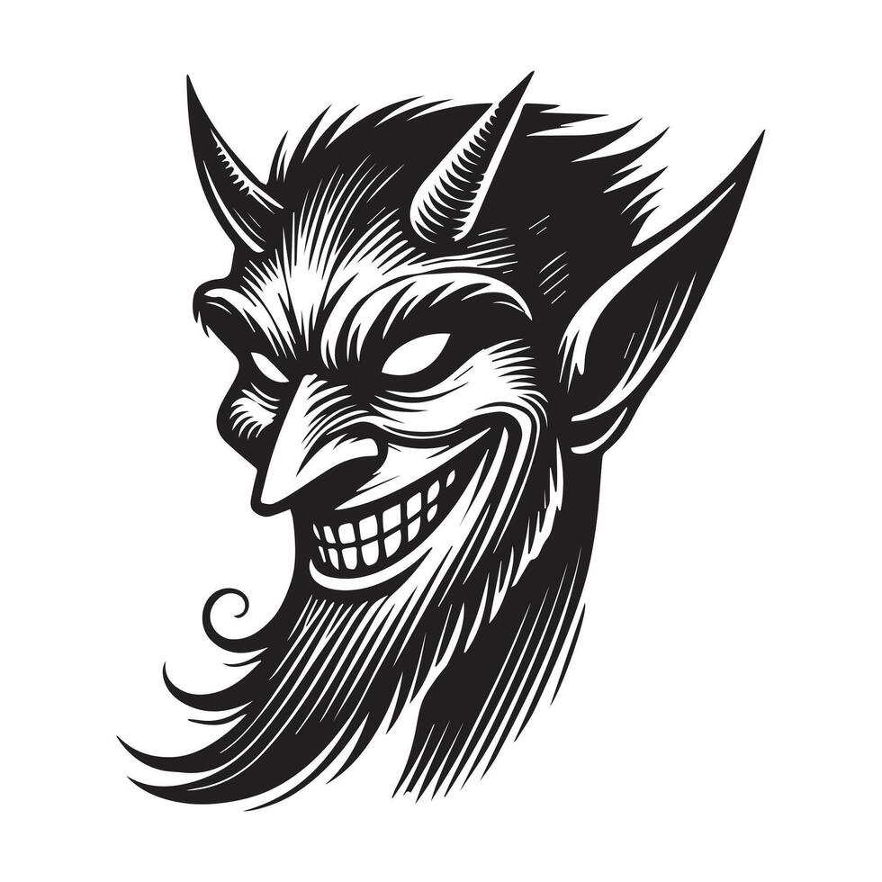 Longhorn Demon Face art Design for Sublimation vector