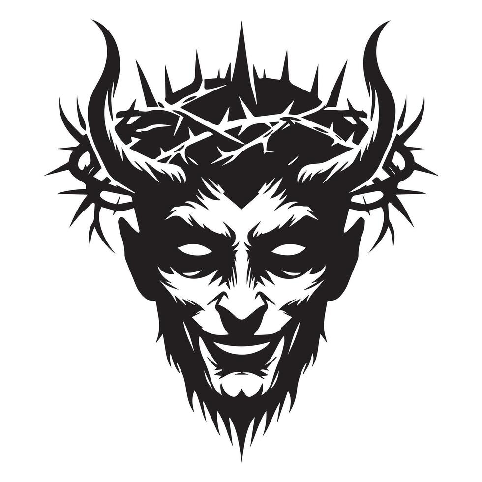 Devil Skull Clipart with Horror and Gothic Vibes vector