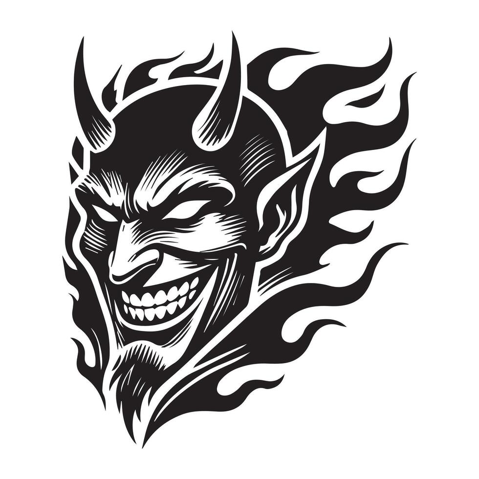 Demon Longhorn Skull for Graphic Design vector