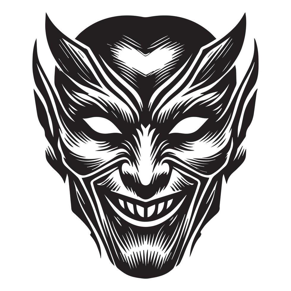 Devil Skull Design with Gothic Elements vector